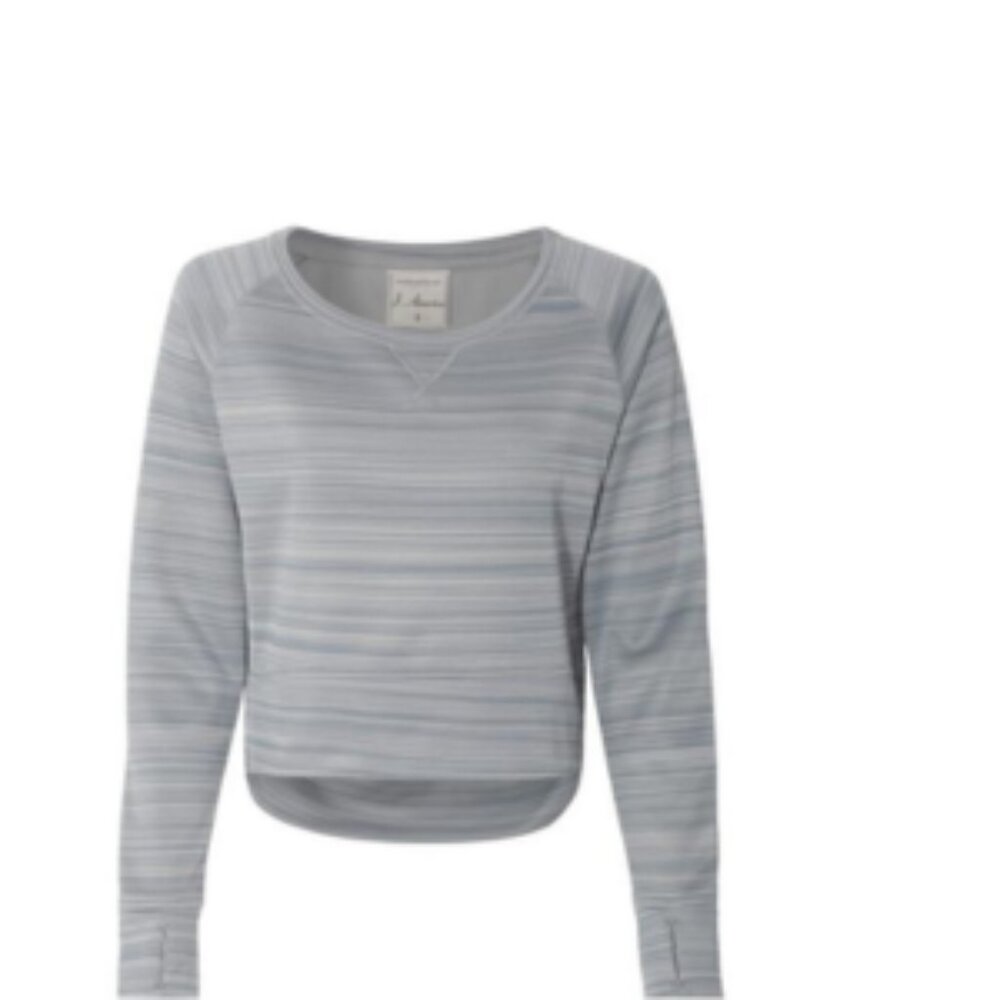 J America Ladies Odyssey Hi-lo Crew Sweatshirt Sz M